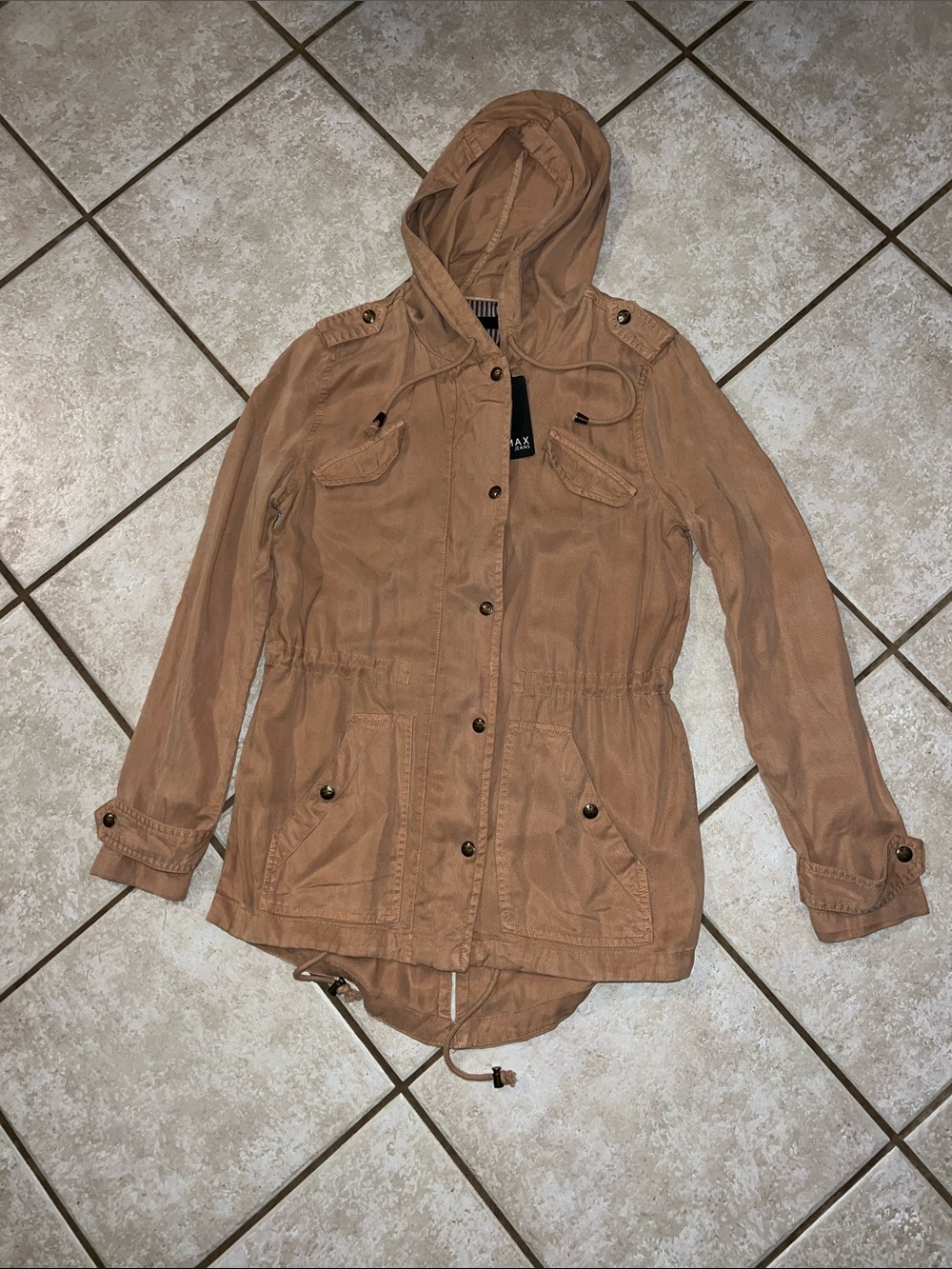 Max Jeans Tan Hooded Utility Jacket